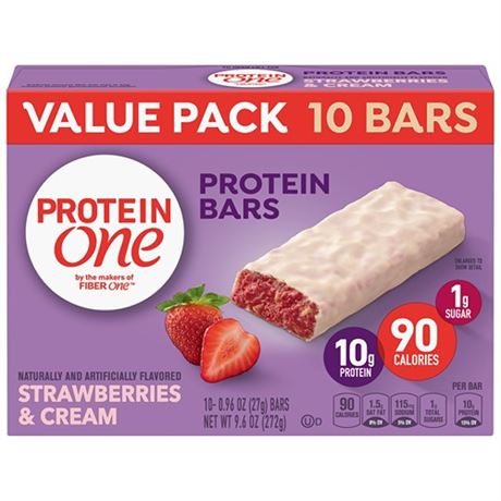 Bb jul 23-2024 Protein One 90 Calorie Keto Protein Bars  Strawberries 6x10 Ct
