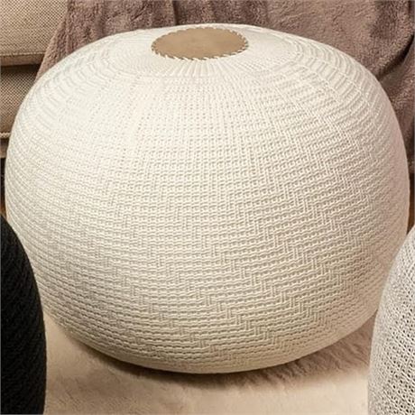 English Home Large Ottoman Foot Stool Knitted Foot Rest Round Pouf Chair Mode