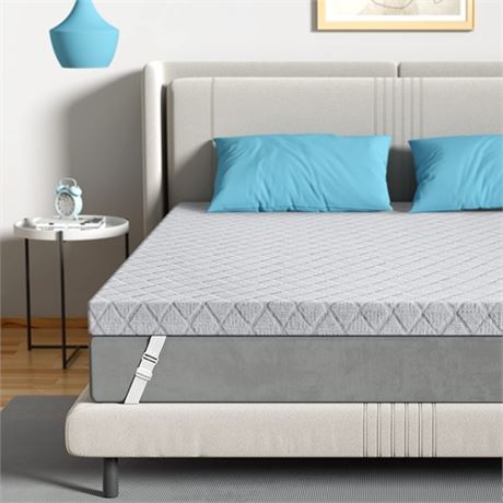 Sleepmax 3 Inch Firm Mattress Topper King - Firm to Extra Firm Memory Foam Bed