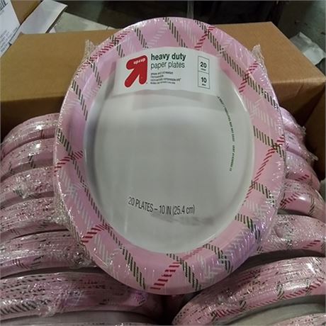 Up & Up Heavy Duty 10-inch Paper Plates Holiday Pink 23 pck 460ct
