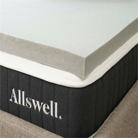 Allswell 3  Sleep Cool Memory Foam Mattress Topper Infused with Graphite  Queen