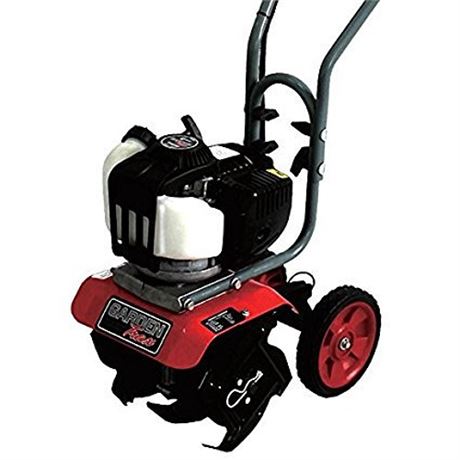 GardenTrax Gasoline Tiller W4-Cycle Powerful 38cc Red Mini Cultivator