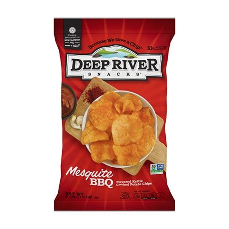 Deep River Snacks Mesquite BBQ Kettle Chips  5 Oz.  12 Count