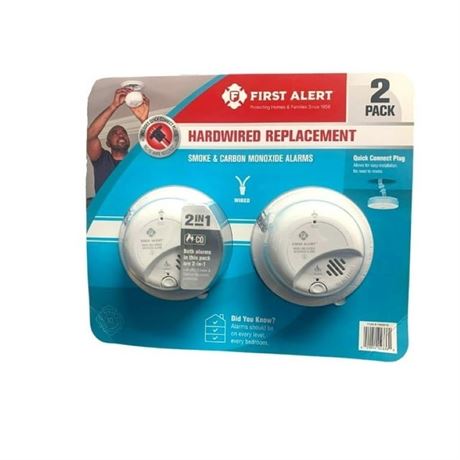 First Alert Hardwired Smoke & Carbon Monoxide Alarms - 2 Pack