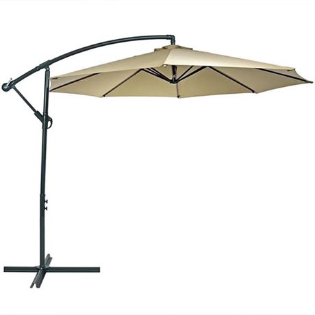 Sunnydaze 10 Foot Steel Offset Patio Umbrella with Cantilever