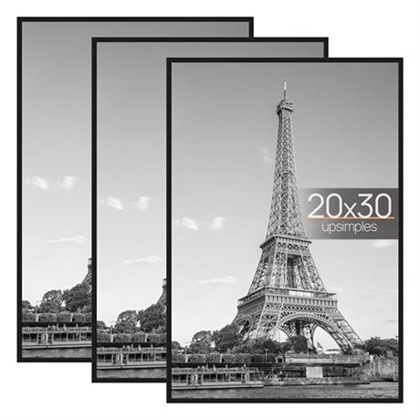 upsimples 20x30 Frame Black 3 Pack Poster Frames 20 x 30 for Horizontal or Ver