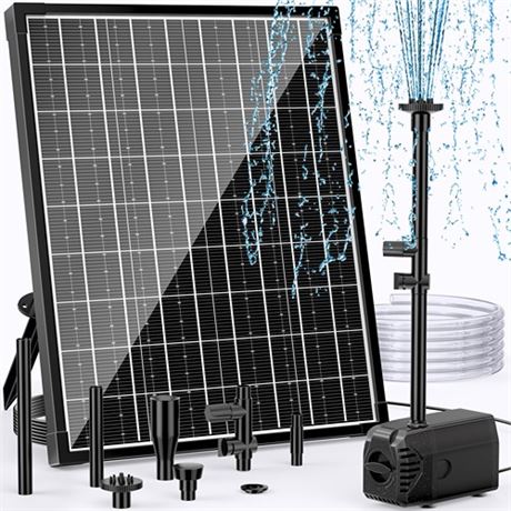 POPOSOAP Solar Fountain Pump 30W Solar Water Pump 430GPH Flow Adjustable Solar