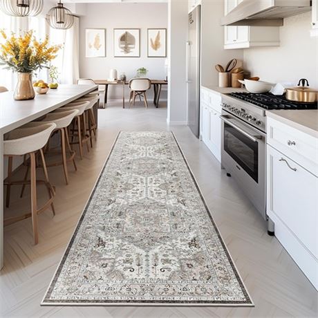 Madane Washable Runner Rug - 2x8 Runners for Hallways Kitchen Non-Slip Runner R