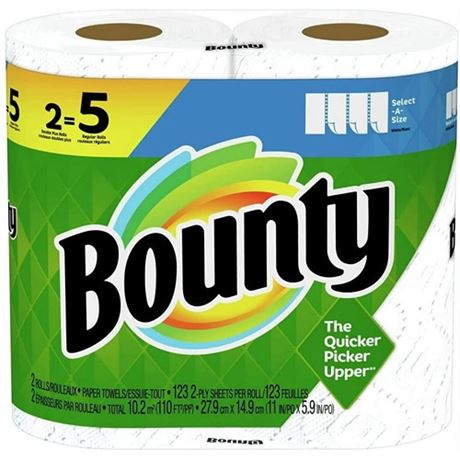 (4 pk) Bounty Bounty Select-A-Size Paper Towels White 2 Double Plus Rolls  5