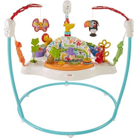 Fisher-Price Colorful Light up Comfy Animal Activity Baby Jumperoo Bouncer Toy