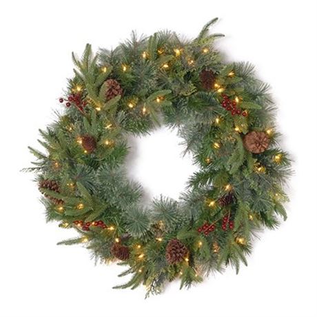 National Tree Company  Wreaths Green - 24 Colonial Dual Color 50-Light Wreath