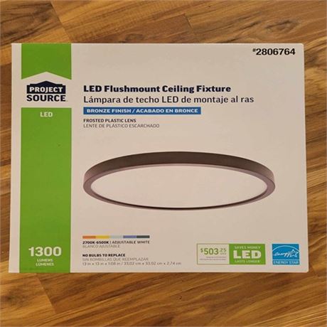 NEW LED Flush Mount Ceiling Light Fixture 1300Lumens Light Bronze