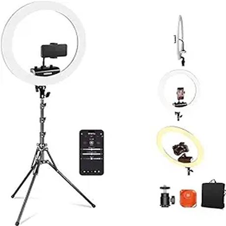 NEEWER Professional Ring Light with Stand and Phone Holder 18 inch Ultra Thin