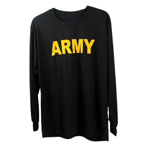 Army PT Shirt APFU Long Sleeve Physical Fitness Uniform T-Shirt - Medium