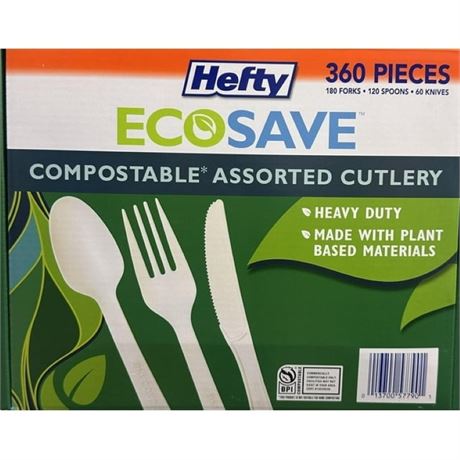 Hefty EcoSave Compostable Assorted Cutlery - 360 pc