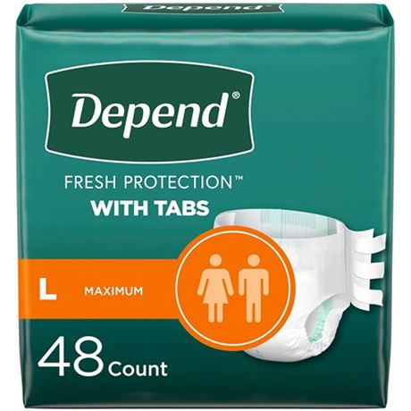 Depend Incontinence Protection with Tabs Unisex La