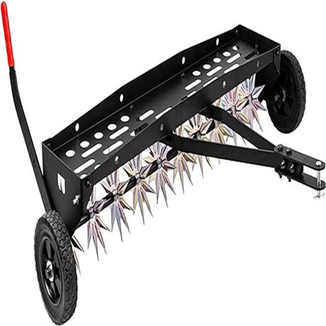 40-Inch Tow Behind Spike Aerator with Galvanized Steel Tines Durable Lawn