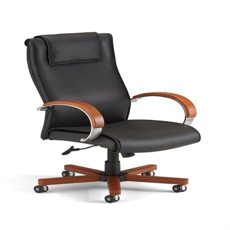 OFM Apex Series Model 560-L Leather High-Back Executive Office Chair Black wit