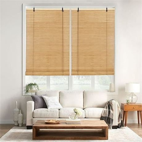 Bamboo Roll-up Roman Shades Light Filtering Window Treatment Natural IndoorOut