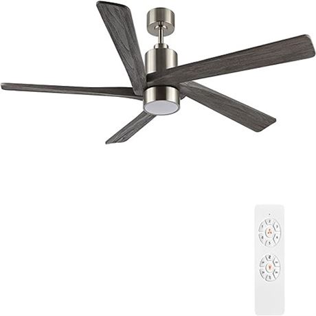 WINGBO 54 Inch DC Ceiling Fan with Lights and Remote Control 5 Reversible Carve