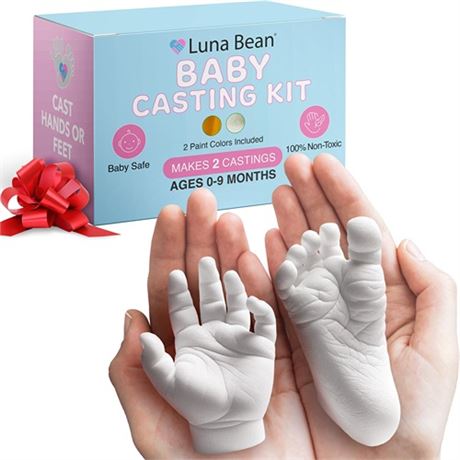 Luna Bean Baby Keepsake Hand Casting Kit - Plaster Hand Molding Casting Kit for