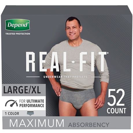 Depend Real Fit Incontinence Underwear for Men - Maximum Absorbency - LXL - Gr