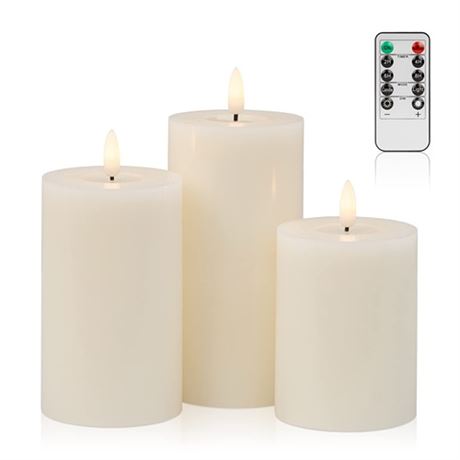 ANGELLOONG Flickering Flameless Candles with Remote Real Wax Battery Operated C