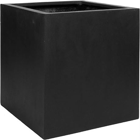 Black Square Planter Box Indoor & Outdoor - Elegant Cube Shaped Flower Tree Pot