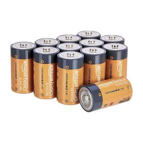 Amazon Basics 12-Pack C Cell Alkaline All-Purpose Batteries 1.5 Volt 5-Year She