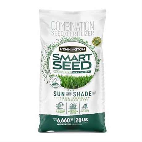 Pennington Smart Seed Sun & Partial Shade for Southern Lawns 20.0 Lb. Covers u