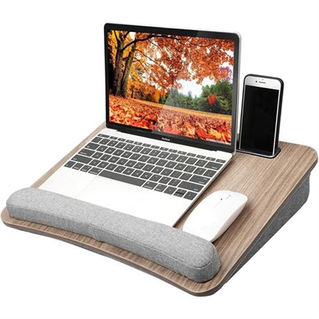HUANUO Portable Lap Laptop Desk with Pillow Cushion Fits up to 15.6 inch Laptop