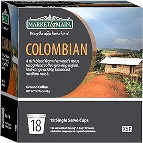 Bb Feb-2026 Market & Main OneCup Colombian 6 pck18 Count