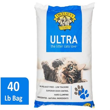 Dr. Elsey S Precious Cat Ultra Unscented Clumping Clay Cat Litter  40lb Bag