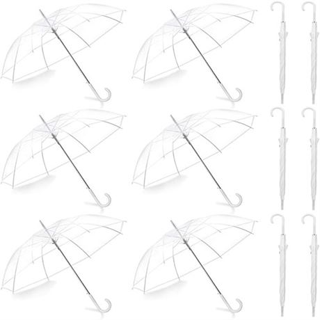 Liberty Imports Pack of 12 Wedding Style Stick Umbrellas