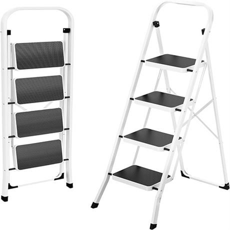 HBTower Step Ladder 4 Step Folding Ladder Lightweight Portable Stepladder with