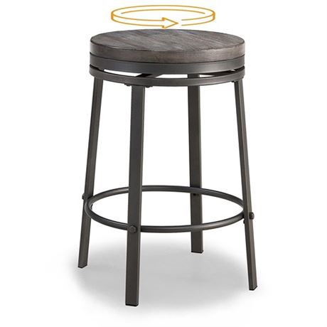 OUllUO 24 Inch Swivel Bar Stool Round Counter Heig
