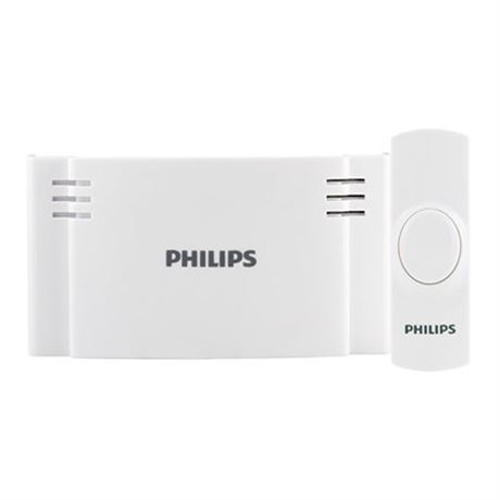 Philips Battery-Operated 2-Melody Doorbell Kit  White  DES1120W27