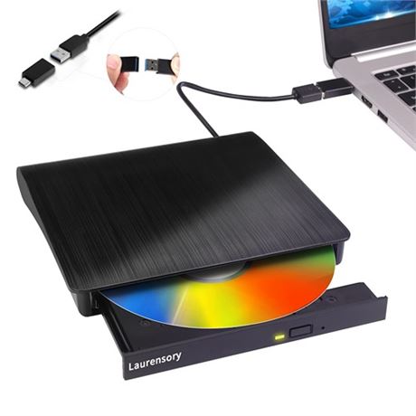 External DVD Drive USB 3.0 Type-C USB Portable Player for Laptop CD DVD -RW D
