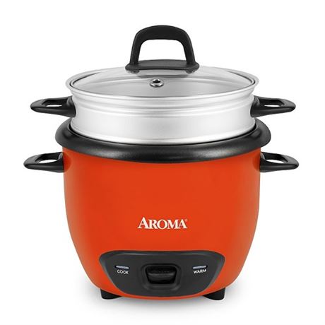 Aroma 6-Cup Pot Style Rice Cooker Orange 6 CUP