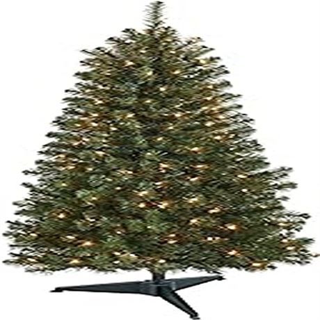 5 Feet Christmas Tree Prelit Artificial Christmas Everett Pine Tree with 424 Br