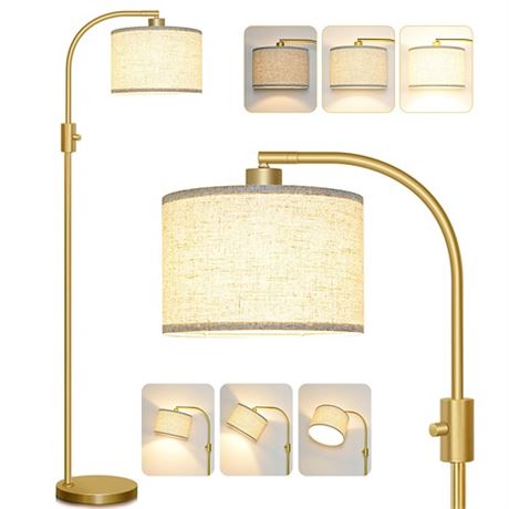 Upgraded Dimmable Floor Lamp 1200 Lumens LED Bulb Included Gold Arc Floor Lam