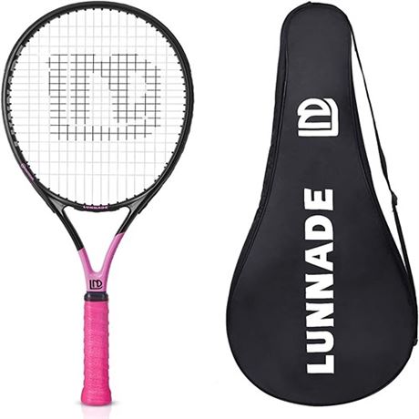 LUNNADE Adults Tennis Racket 27 Inch Shockproof Carbon Fiber Tennis Racquet Lig