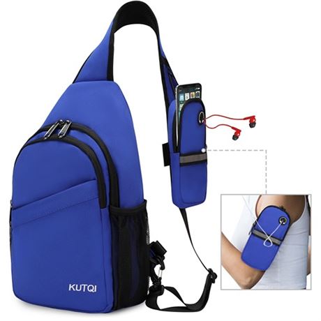 KUTQI Crossbody Sling Backpack with Detachable Phone Bag Sling Bag for Women Me