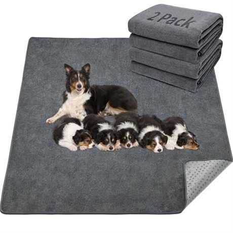 LOOBANI 2 Packs Extra Large Reusable Dog Mat for Floor Non-Slip Washable Pee Pa
