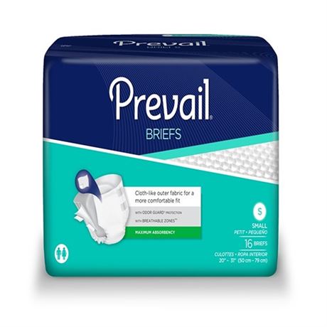 Prevail Brief Small 12 Count Small 1.0 Ea  (5 packs)