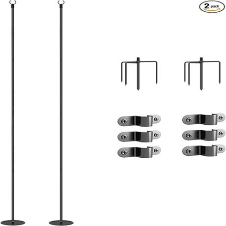 Outsunny 2 Pack of String Light Poles 10 Light Poles for Hanging Outside Decor