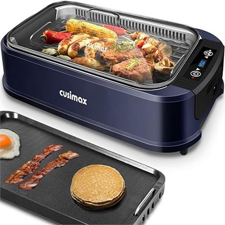 Indoor Grill Electric Grill Griddle CUSIMAX Smokeless Grill