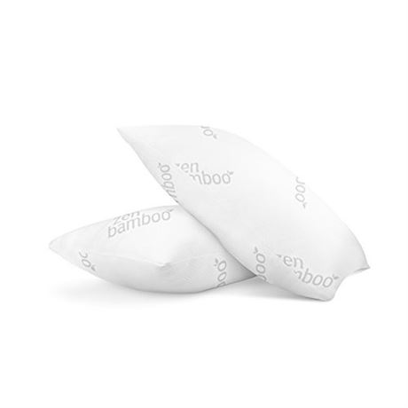 Zen Bamboo Gel Extra Soft Pillow with Bamboo Cover  Queen  Set of 2