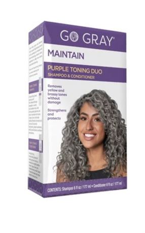 Go Gray Purple Toning Shampoo and Conditioner Duo - 6 fl oz/2ct