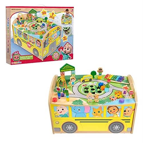 Cocomelon Wheels on the Bus Wooden Activity Table  Recycled Wood  for Toddlers
